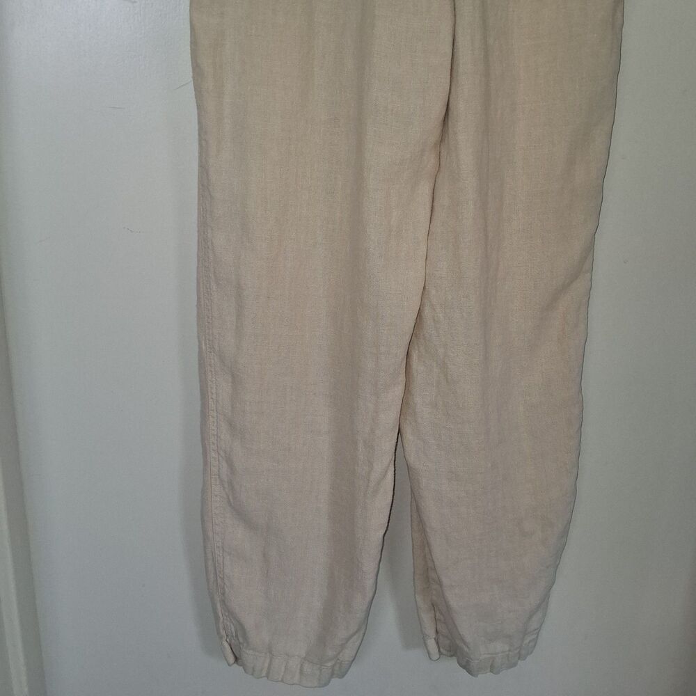 MATE the Label Organic Linen Short Sleeve Utility Jumpsuit S Beige Minimalist - Picture 10 of 12